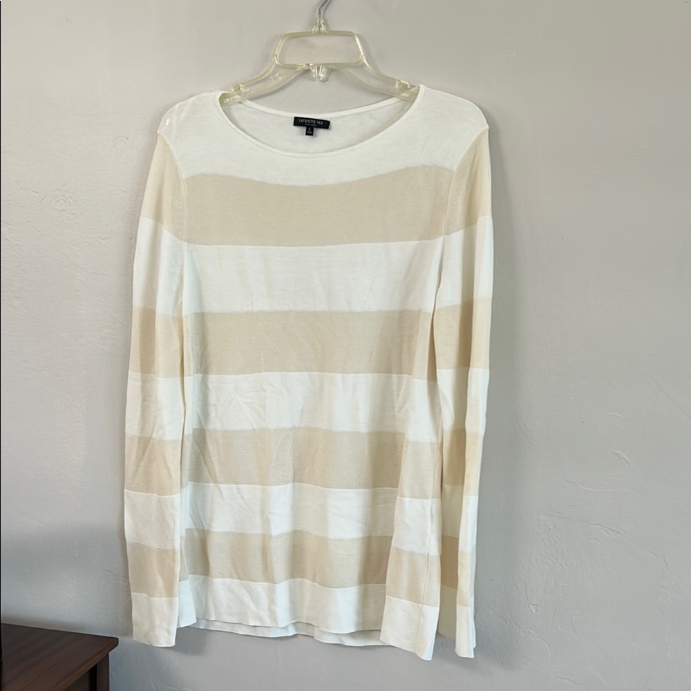 Lafayette 148 New York Cream Knit Top